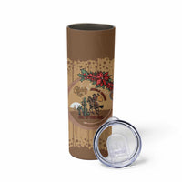 Cowboy Christmas Skinny Tumbler Giddy Up Jingle Horse Brown Version - Wonder Print Shop