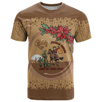 Cowboy Christmas T Shirt Giddy Up Jingle Horse Brown Version - Wonder Print Shop