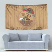 Cowboy Christmas Tapestry Giddy Up Jingle Horse Brown Version - Wonder Print Shop