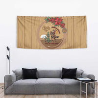 Cowboy Christmas Tapestry Giddy Up Jingle Horse Brown Version - Wonder Print Shop