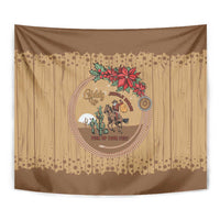 Cowboy Christmas Tapestry Giddy Up Jingle Horse Brown Version - Wonder Print Shop