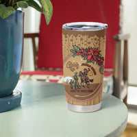 Cowboy Christmas Tumbler Cup Giddy Up Jingle Horse Brown Version - Wonder Print Shop