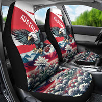 Austria Black Eagle Car Seat Cover Edelweiss with Austrian Flag - Wonder Print Shop