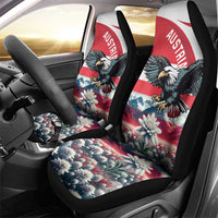 Austria Black Eagle Car Seat Cover Edelweiss with Austrian Flag - Wonder Print Shop