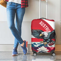 Austria Black Eagle Luggage Cover Edelweiss with Austrian Flag - Wonder Print Shop