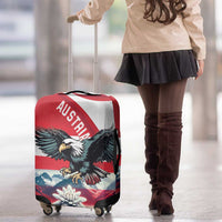 Austria Black Eagle Luggage Cover Edelweiss with Austrian Flag - Wonder Print Shop
