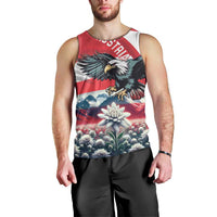Austria Black Eagle Men Tank Top Edelweiss with Austrian Flag - Wonder Print Shop