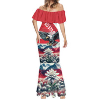 Austria Black Eagle Mermaid Dress Edelweiss with Austrian Flag - Wonder Print Shop
