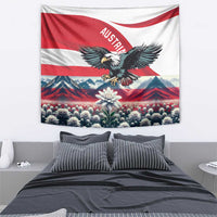 Austria Black Eagle Tapestry Edelweiss with Austrian Flag - Wonder Print Shop