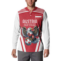 Custom Austria Football Button Sweatshirt Das Team With Eagle Mascot - Wonder Print Shop