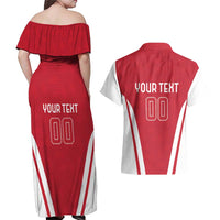 Custom Austria Football Couples Matching Off Shoulder Maxi Dress and Hawaiian Shirt Das Team With Eagle Mascot - Wonder Print Shop