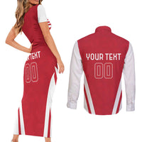 Custom Austria Football Couples Matching Short Sleeve Bodycon Dress and Long Sleeve Button Shirt Das Team With Eagle Mascot - Wonder Print Shop