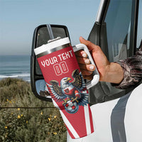 Custom Austria Football Tumbler With Handle Das Team With Eagle Mascot - Wonder Print Shop