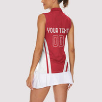 Custom Austria Football Women Sleeveless Polo Shirt Das Team With Eagle Mascot - Wonder Print Shop