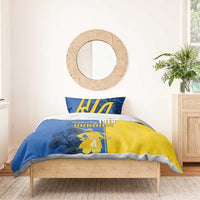 Ukraine Statehood Day 1918 Bedding Set Coat Of Arms With Ukrainian Folk Pattern