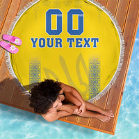 Custom Ukraine Football Beach Blanket Come On Zbirna Yellow Version