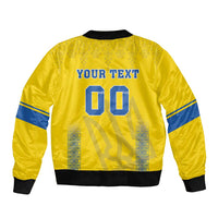Custom Ukraine Football Bomber Jacket Come On Zbirna Yellow Version