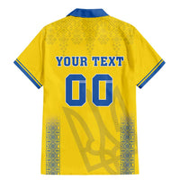 Custom Ukraine Football Family Matching Mermaid Dress and Hawaiian Shirt Come On Zbirna Yellow Version