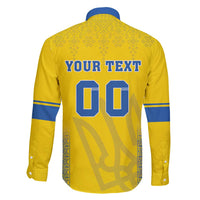 Custom Ukraine Football Family Matching Off Shoulder Short Dress and Hawaiian Shirt Come On Zbirna Yellow Version