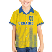 Custom Ukraine Football Kid Hawaiian Shirt Come On Zbirna Yellow Version