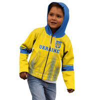 Custom Ukraine Football Kid Hoodie Come On Zbirna Yellow Version