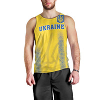 Custom Ukraine Football Men Tank Top Come On Zbirna Yellow Version