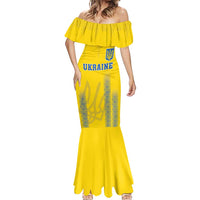Custom Ukraine Football Mermaid Dress Come On Zbirna Yellow Version