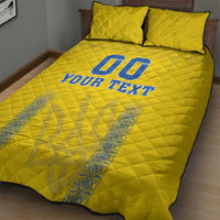 Custom Ukraine Football Quilt Bed Set Come On Zbirna Yellow Version