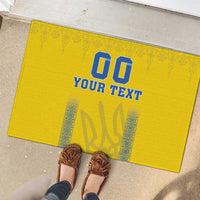 Custom Ukraine Football Rubber Doormat Come On Zbirna Yellow Version