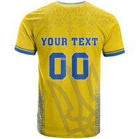 Custom Ukraine Football T Shirt Come On Zbirna Yellow Version