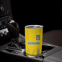 Custom Ukraine Football Tumbler Cup Come On Zbirna Yellow Version