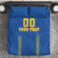 Custom Ukraine Football Bedding Set Come On Zbirna Blue Version