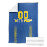 Custom Ukraine Football Blanket Come On Zbirna Blue Version