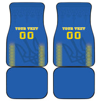 Custom Ukraine Football Car Mats Come On Zbirna Blue Version