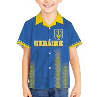 Custom Ukraine Football Family Matching Summer Maxi Dress and Hawaiian Shirt Come On Zbirna Blue Version