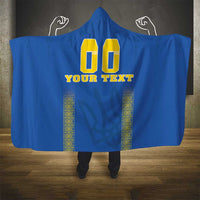Custom Ukraine Football Hooded Blanket Come On Zbirna Blue Version