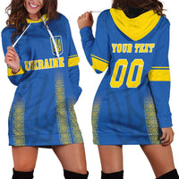 Custom Ukraine Football Hoodie Dress Come On Zbirna Blue Version