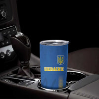 Custom Ukraine Football Tumbler Cup Come On Zbirna Blue Version