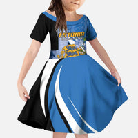 Estonia Independence Day Personalized Kid Short Sleeve Dress Pikk Hermann Tower Estonian Pride