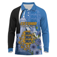 Estonia Independence Day Personalized Long Sleeve Polo Shirt Pikk Hermann Tower Estonian Pride