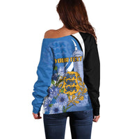 Estonia Independence Day Personalized Off Shoulder Sweater Pikk Hermann Tower Estonian Pride