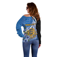 Estonia Independence Day Personalized Off Shoulder Sweater Pikk Hermann Tower Estonian Pride