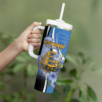 Estonia Independence Day Personalized Tumbler With Handle Pikk Hermann Tower Estonian Pride