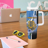 Estonia Independence Day Personalized Tumbler With Handle Pikk Hermann Tower Estonian Pride