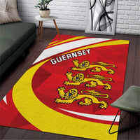 Guernsey Coat Of Arms Area Rug Sporty Style