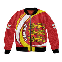 Guernsey Coat Of Arms Bomber Jacket Sporty Style