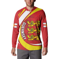 Guernsey Coat Of Arms Button Sweatshirt Sporty Style