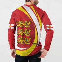 Guernsey Coat Of Arms Button Sweatshirt Sporty Style