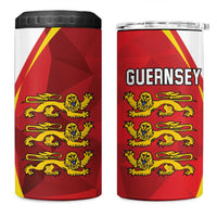 Guernsey Coat Of Arms 4 in 1 Can Cooler Tumbler Sporty Style