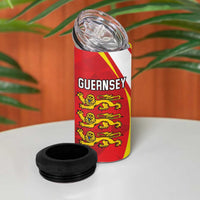 Guernsey Coat Of Arms 4 in 1 Can Cooler Tumbler Sporty Style
